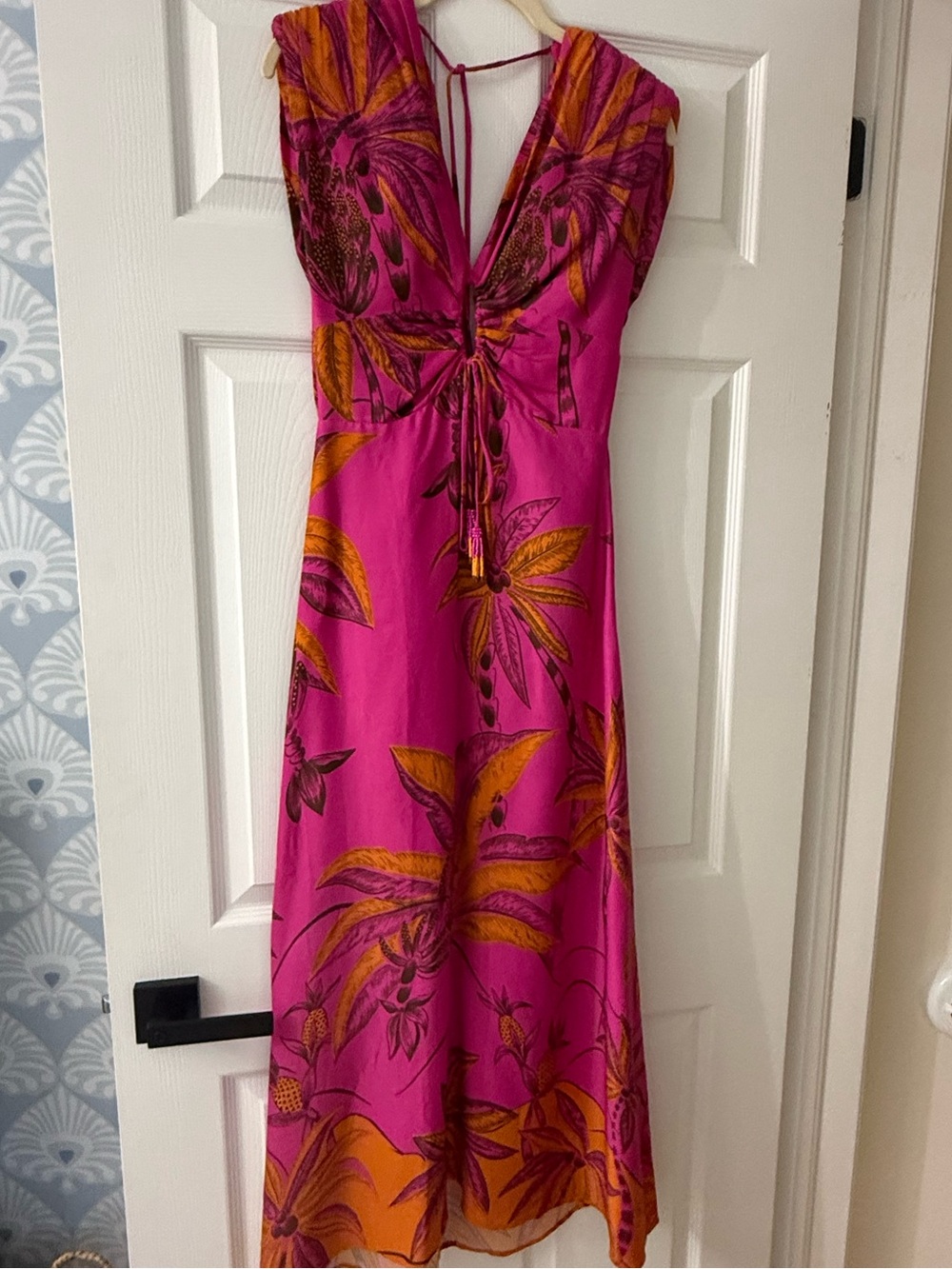 FARM Rio Pink and Orange Tropical Midi Dress - Picture 4 of 5